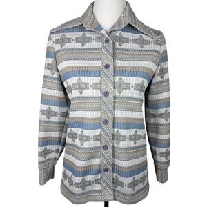 John's Girl 1970s Vintage, Dagger Collar Top, Small